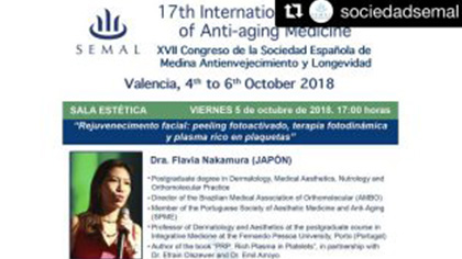 Palestra no 17th Congresso Internacional de medicina anti-aging